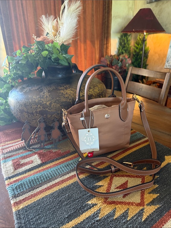 Nanette Lepore Handbags - Nanette Lepore Tan Mini Tote with Adjustable Crossbody Strap